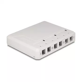 DeLOCK 67052 Virsmas montāžas kārba optisko šķiedru moduļiem, 6 porti, balta
