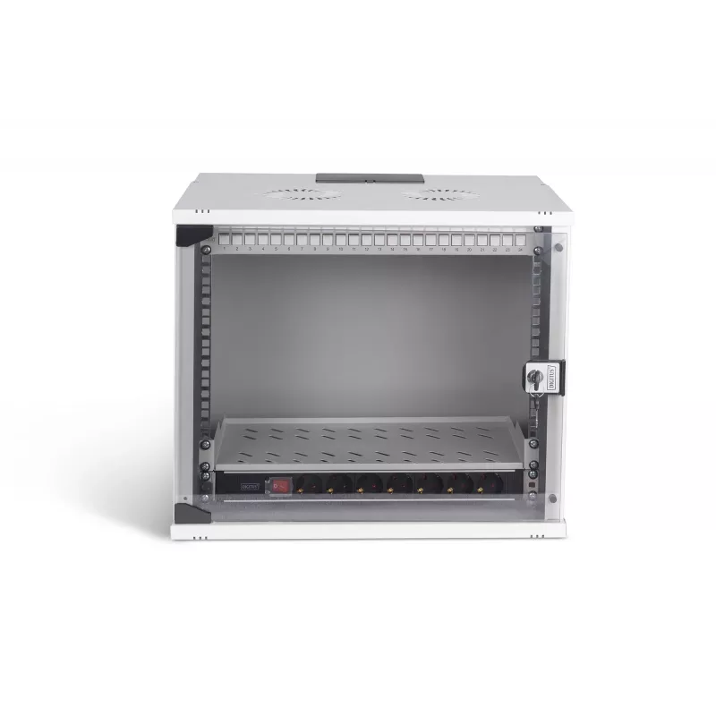 Sienas tīkla skapis DIGITUS SOHO Pro 19 collu 9U, 540 x 400 mm, IP20, atslēgas slēdzene, 60 kg