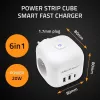 Pagarinātājs QOLTEC 52548 ar 3×AC kontaktligzdām un USB portu