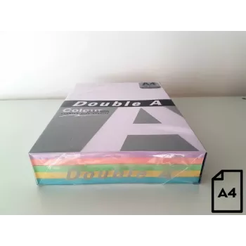 Krāsainais papīrs Double A, 80g, A4, 500 loksnes, Rainbow 3, 5 krāsas