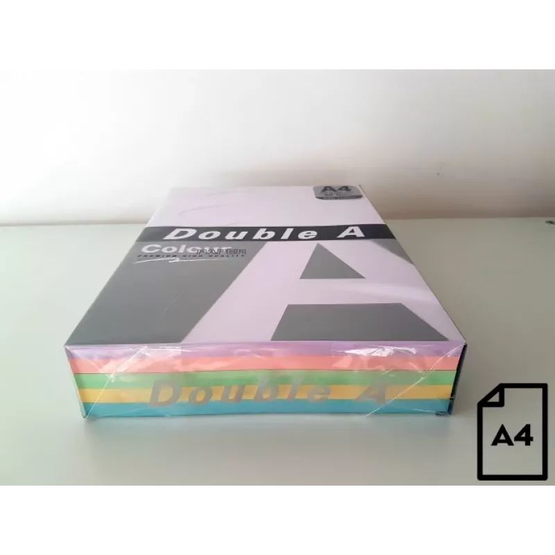 Krāsainais papīrs Double A, 80g, A4, 500 loksnes, Rainbow 3, 5 krāsas