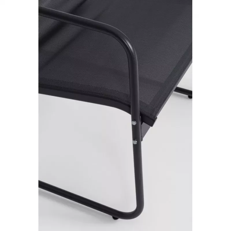 Extralink BLACK FOREST dārza mēbeļu komplekts: 2 krēsli + ležanka + saliekams galdiņš, melns L-0358