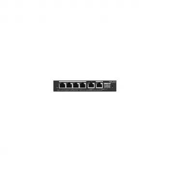 Ruijie Reyee RG-ES206GS-P 6 portu Gigabit viedais L2 PoE komutators ar vadību mākonī, 4x PoE, 1x Combo/SFP, 54 W, melnā krāsā