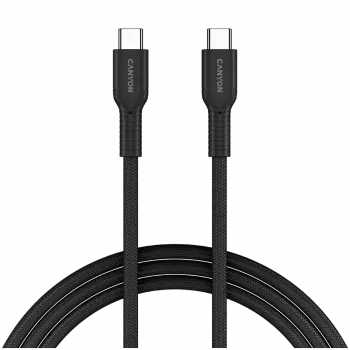 CANYON OnWire 60CL USB-C uz USB-C pīts kabelis 60W 1m Melns