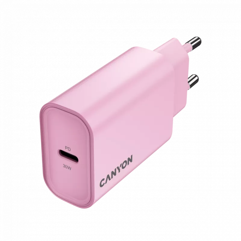CANYON lādētājs OnCharge 30CL Max Power 30W 1xPD EU Rozā