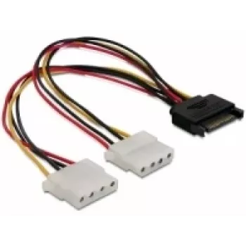 SATA 15pin uz 2x 4pin Molex sievišķais 20cm DeLOCK 65159