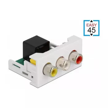 DeLOCK Easy 45 modulis 3 x RCA ligzda uz RJ45 ligzdu 22,5 x 45 mm