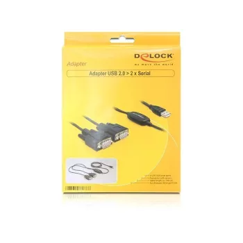 DeLOCK 2x RS232/USB 2.0 seriālais kabelis, melns, 61886