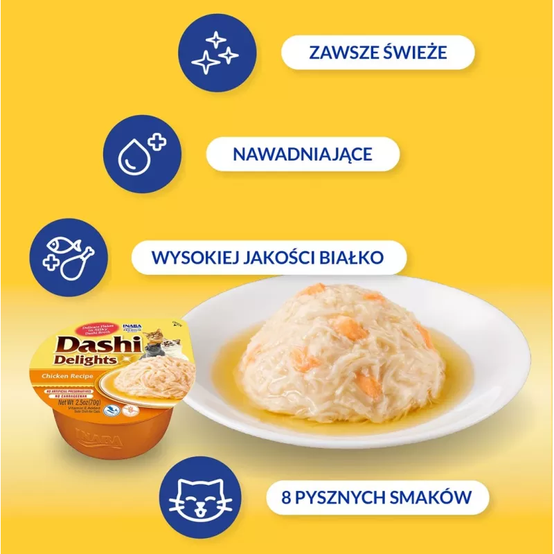 INABA Dashi Delights Vistas gaļa buljonā - kaķu gardumi - 70g