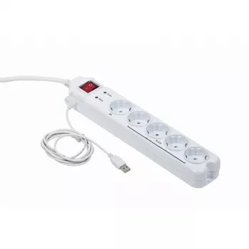Pārsprieguma aizsargs Gembird PCW-MS-2G Balts 5 AC kontaktligzdas 250V 1.8m