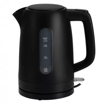 Elektriskā tējkanna Adler AD 1379B — 1.7 L, 1850–2200 W, veramas vāks, 360° pamatne, melna