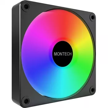 Montech GF120R V2 ARGB 12 cm datora korpusa ventilators, melns, 3 gab.