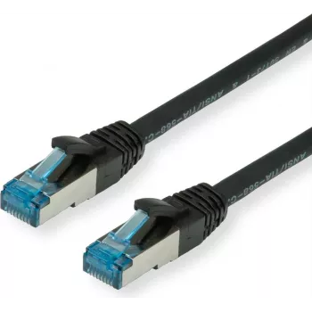 VALUE S/FTP PiMF Patch Cable Cat.6A Kl. EA melns 0,15m