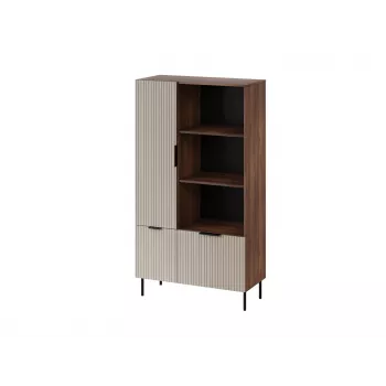 Grāmatplaukts Cama Meble ALMERA Cama 4, valrieksts/krems, 90×42×165 cm