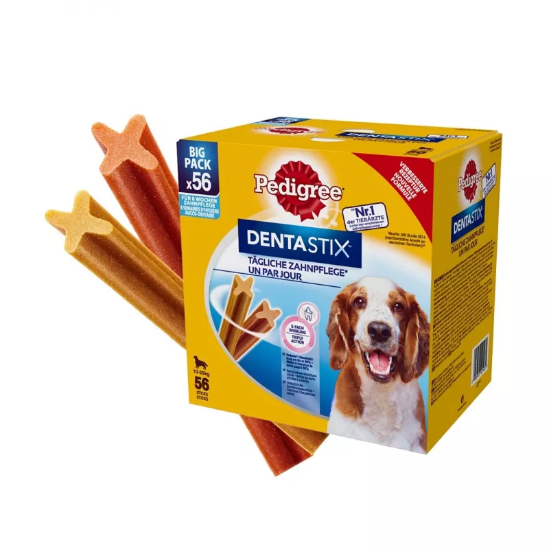 Pedigree DentaStix 1,44 kg pieaugušiem vidējo šķirņu suņiem — Liellopu gaļa un vista, zobu kopšana, E vitamīns