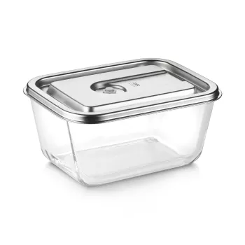 Caso Glass Vakuuma Trauks ar Plastmasas Vāku | VacuBoxx Stainless Steel XL | Caurspīdīgs