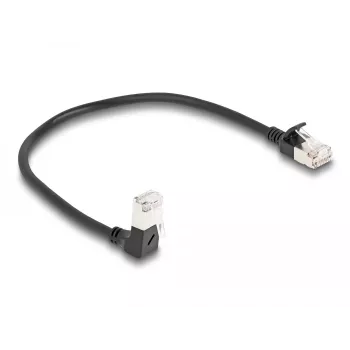 Tīkla kabelis DeLOCK RJ45 Cat.6A 0,25m Melns