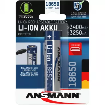 Ansmann 1307-0003 sadzīves akumulators 18650 Litija-Jonu (Li-Ion)