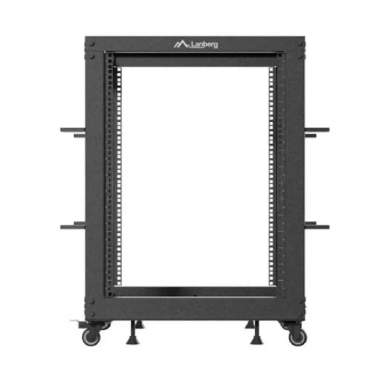 Brīvi stāvošs atvērtais statīvs Lanberg OR01-6115-B 15U Melns 600 kg slodze