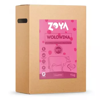 Sausā barība suņiem ZOYA ColdPRO Liellopu gaļa 9 kg — pilnvērtīga sausā barība pieaugušiem suņiem, 27% olbaltumvielu, 9.5% tauku, bez lipekļa, bez cukura