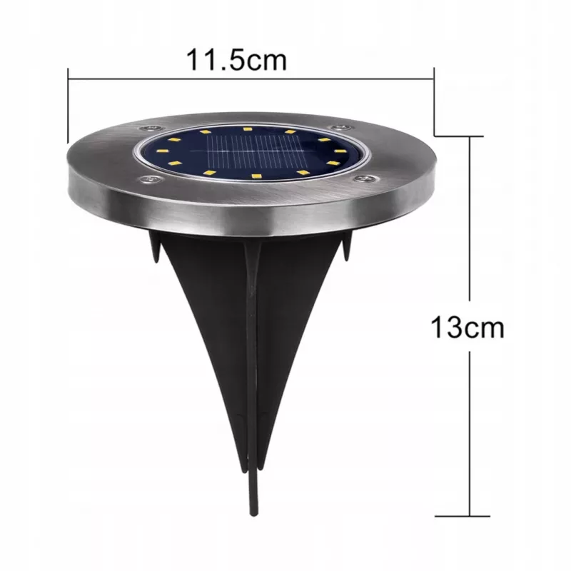 Maclean MCE318 LED saules celiņa lampa ar zemes smaili 12 LED SMD neitrāli balta 4000K 0,7 W IP44