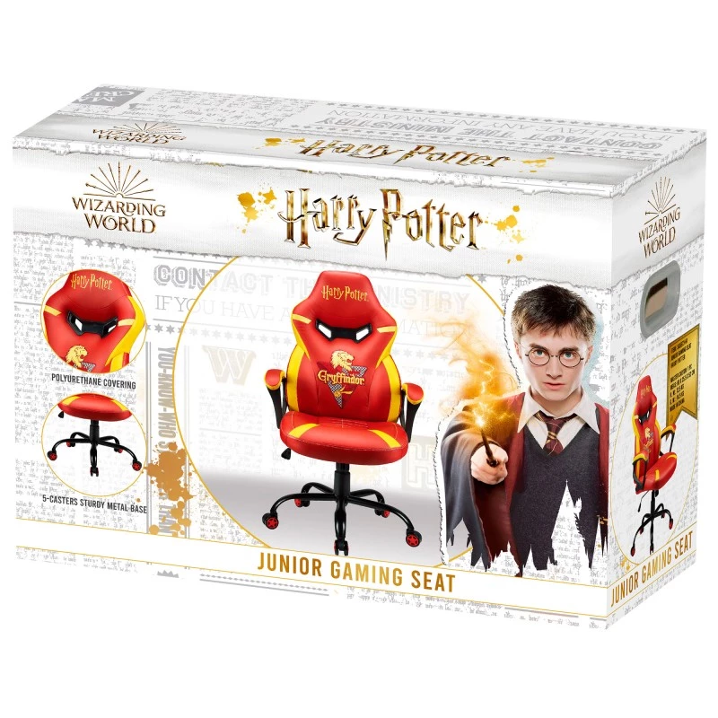 Spēļu krēsls Subsonic Junior Gryffindor polsterēts sēdeklis oranžsarkans