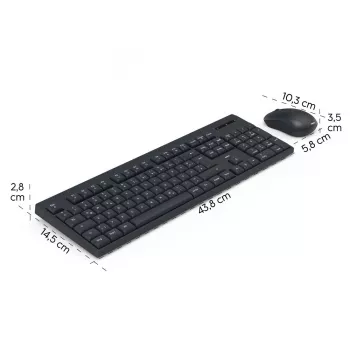 Bezvadu tastatūras un peles komplekts HAMA WKM-100 melns