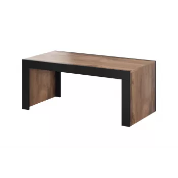 Kafijas galdiņš Cama Meble MILA 120x60x50 cm Wotan ozola virsma, melns rāmis