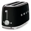 Smeg TSF02 Toaster 4 Slices - Melns/lakots/41x20.8x21.5cm/6 Cepšanas līmeņi/1500W