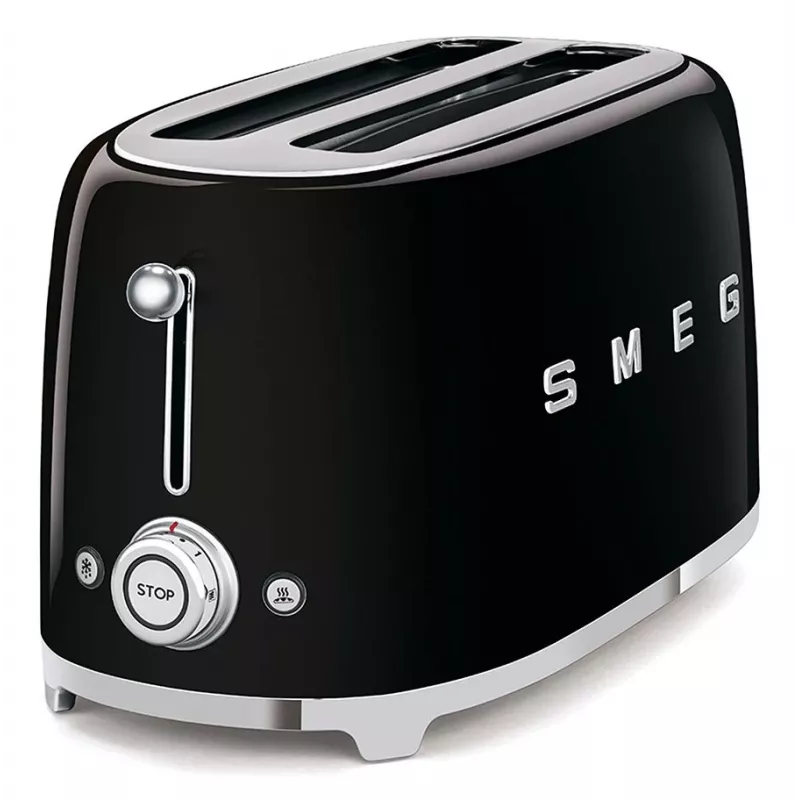Smeg TSF02 Toaster 4 Slices - Melns/lakots/41x20.8x21.5cm/6 Cepšanas līmeņi/1500W