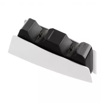 FIXED FIXPS5-DCC-BW uzlādes stacija PlayStation 5 DualSense kontrolleriem, vadu, melnbalta
