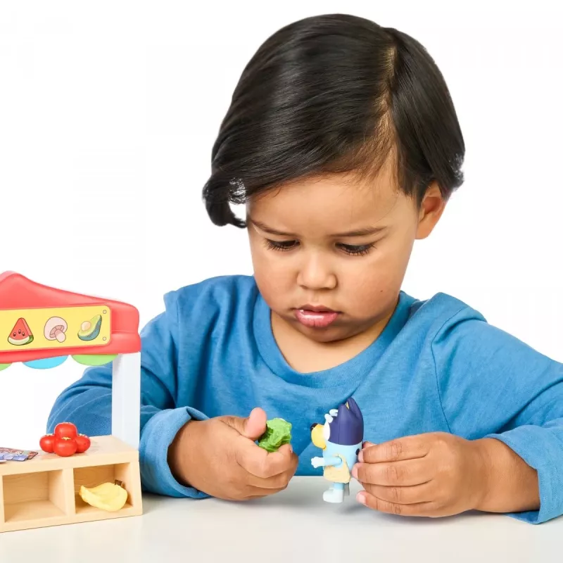 Figūriņu komplekts TMTOYS Mini Bluey Pārtikas veikals BLU17555 – miniatūru tēlu komplekts rotaļām