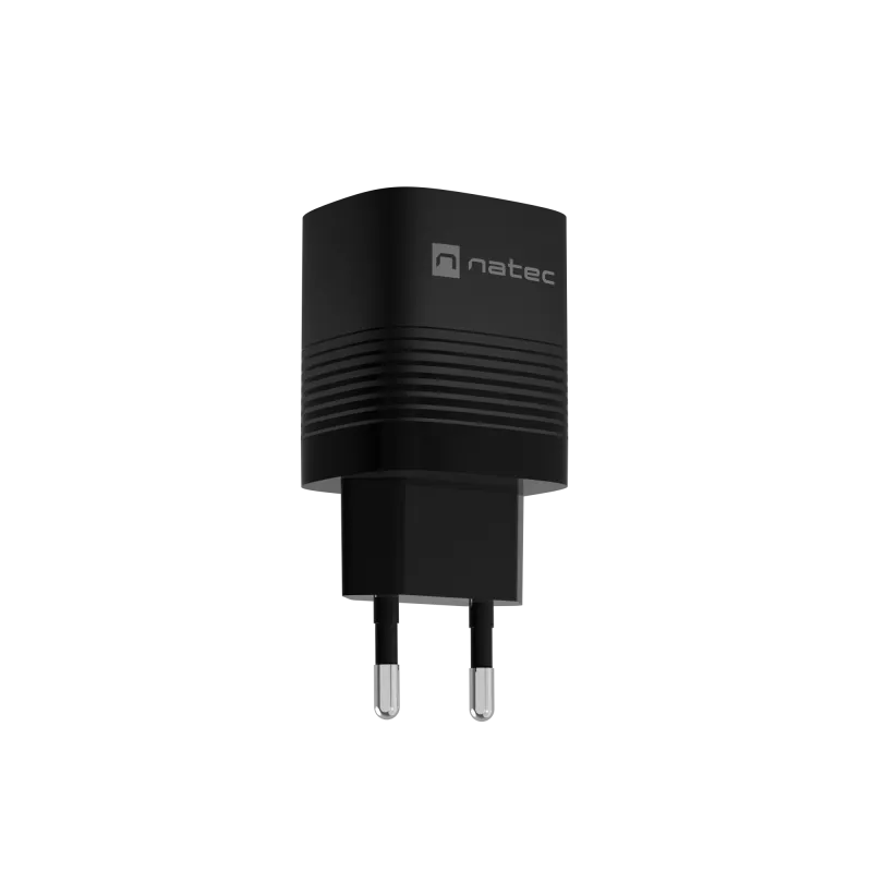 NATEC vadu mobilās ierīces lādētājs NUC-2141, 30W, USB-C PD 3.0 + USB-A QC 3.0, 110–240V, melns
