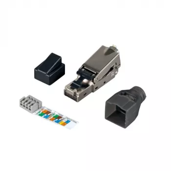 EFB Elektronik 88035.1 RJ45 spraudnis STP Cat.6, montējams uz vietas, sudraba krāsā