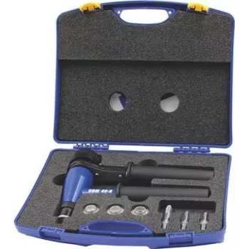 Pneimatiskais aklo kniedējuzgriežņu instruments GESIPA GBM 40‑R ar sprauslu un serdeņiem M5/M6/M8/M10 komplektā