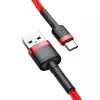 USB 2.0 A uz USB-C kabelis Baseus CATKLF-B09 1m QC3.0 neilona pīts sarkans, ātra uzlāde un datu sinhronizācija