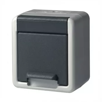 GIRA Schuko virsmas kontaktligzda 444030, vienvietīga, pelēka
