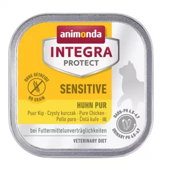 Slapjā kaķu barība Animonda Integra Protect Sensitive Pure Chicken 100 g, bezgraudu, bezglutēna, pieaugušiem kaķiem, alerģijas atbalsts