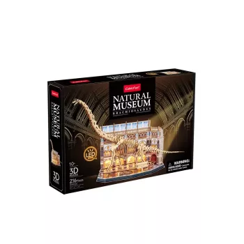 3D LED Puzle Dante CubicFun NatMus Brachiosaurus 05447 – izglītojošs saliekamais modelis ar LED apgaismojumu