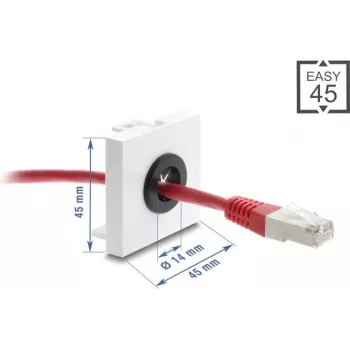 Kabeļa uzmava DELOCK Easy 14 mm diametrs modelis 91071 cauruļvadiem un galda uzmavai