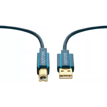 ClickTronic 1.8m USB 2.0 A/B vīriešu/vīriešu zils USB kabelis (70096)