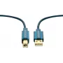 ClickTronic 1.8m USB 2.0 A/B vīriešu/vīriešu zils USB kabelis (70096)