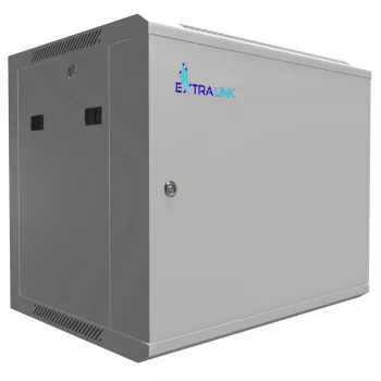 Extralink sienas skapis 9U 600x450 pelēks, metāla durvis