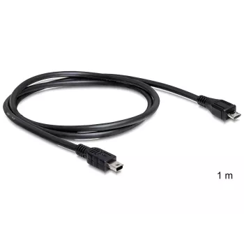 USB kabelis DeLOCK 83177 1m Micro-USB B / Mini-USB B Melns