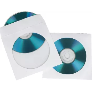 Hama CD papīra aploksnes, baltas, 50 gab./iepakojumā, 1 disks