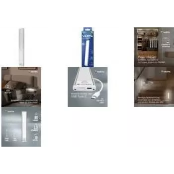 Kustību sensors gaisma Varta 17624101111 slaids dizains, ar baterijām darbināms, kustību aktivizēta LED