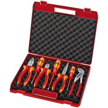Knipex knaibles/instrumentu komplekts 7-detaļu ar daudzkomponentu rokturiem/pārklātu futrāli VDE
