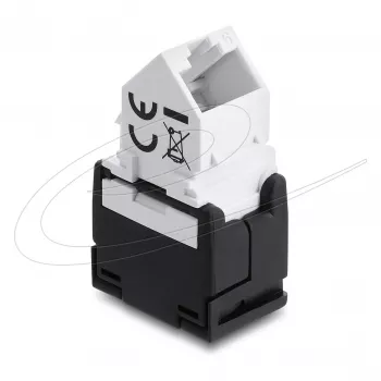 DELOCK Keystone modulis RJ45 ligzda uz LSA Cat.6 45° leņķa nevairogs melns