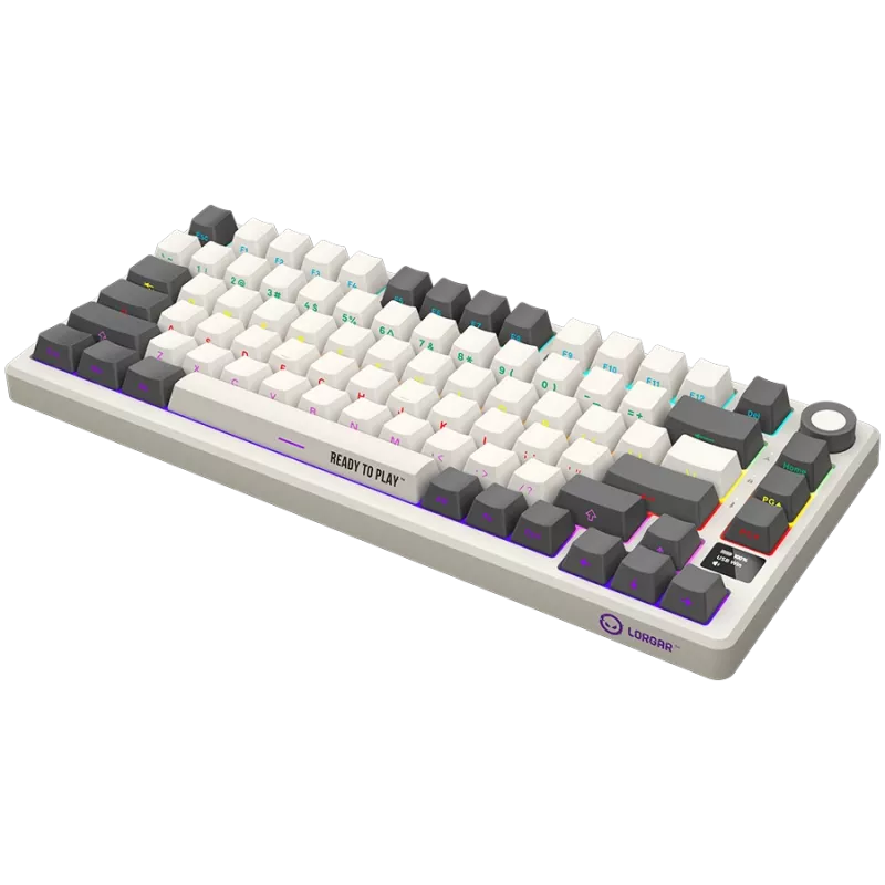 LORGAR KBP7075W, Bezvadu 75% mehāniskā spēļu tastatūra Pro, Bēša, EN izkārtojums