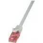 LogiLink CQ2052U RJ45 tīkla kabelis, patch kabelis CAT 6 U/UTP 2,00 m pelēks, liesmu slāpējošs, ar aizbīdni